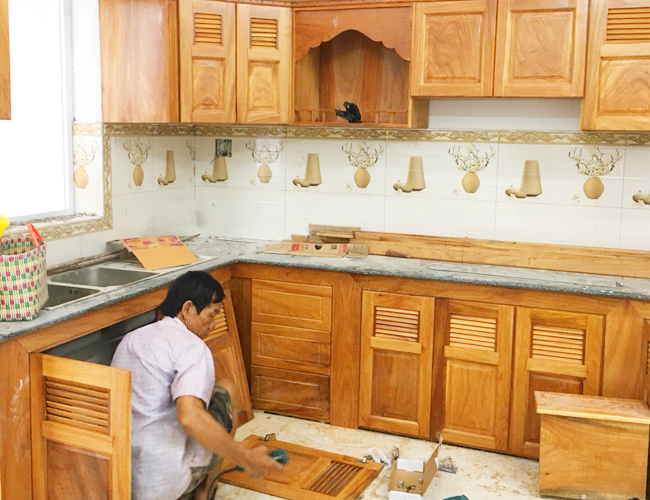 Tủ gỗ phòng bếp 001